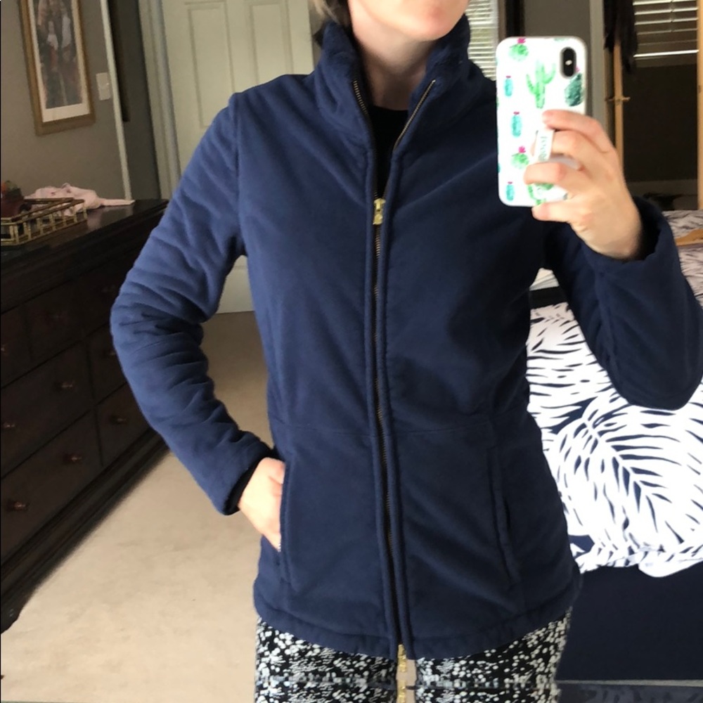 Lilly Pulitzer, small, navy fleece lined zip up